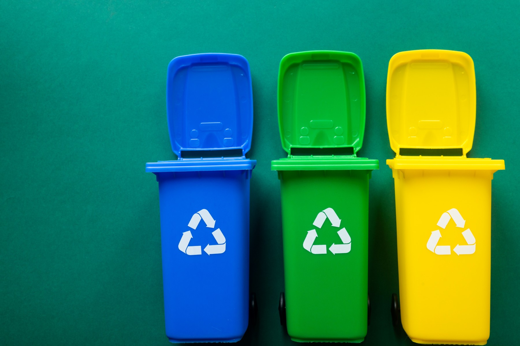Colourful simpler recycling bins