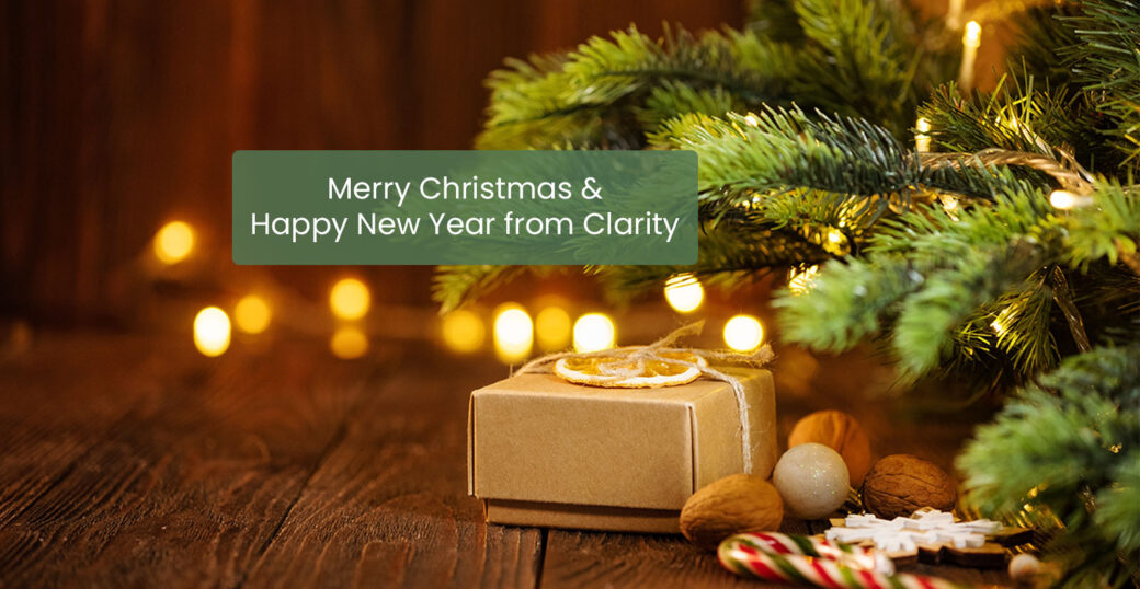 Christmas tree with package and lights