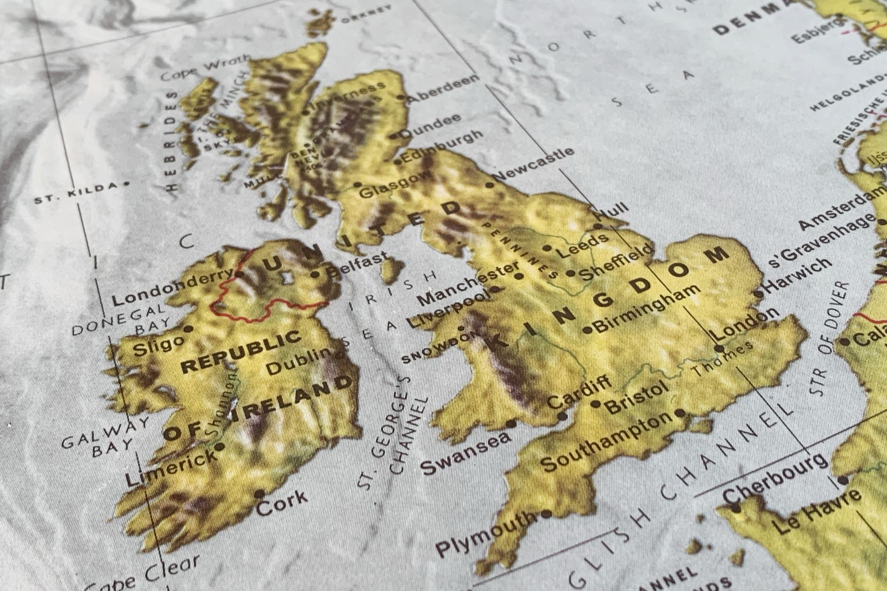 UK map representing Nation of Sale