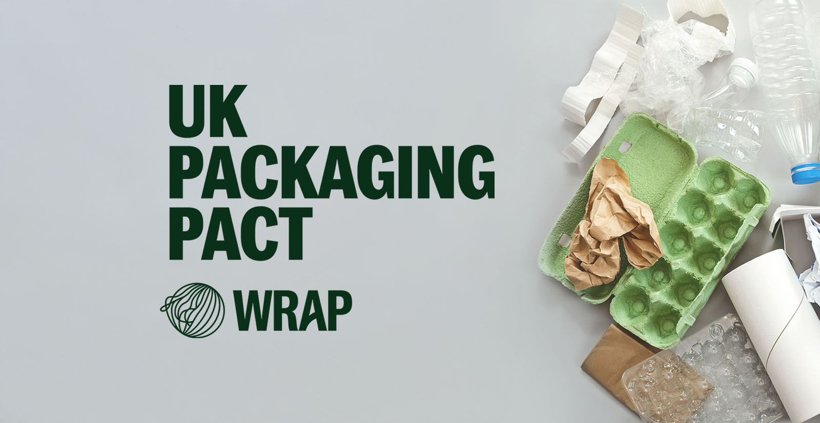 UK Packaging Pact logo alongside some recycling.