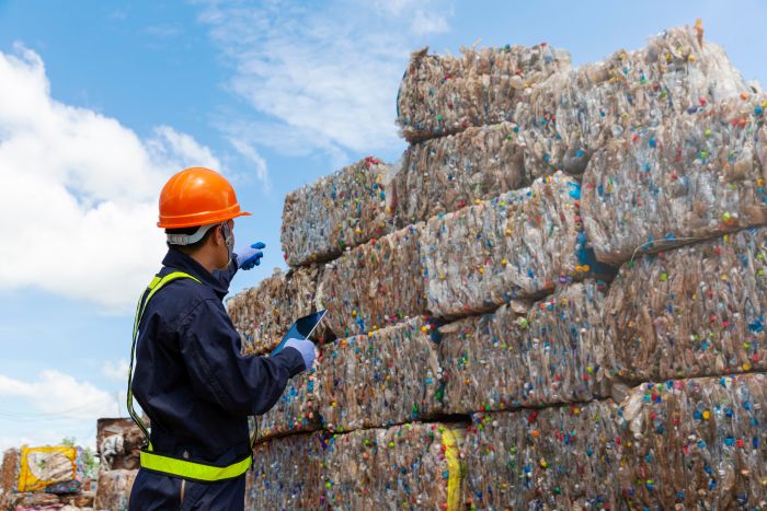 Recycling site inspection.