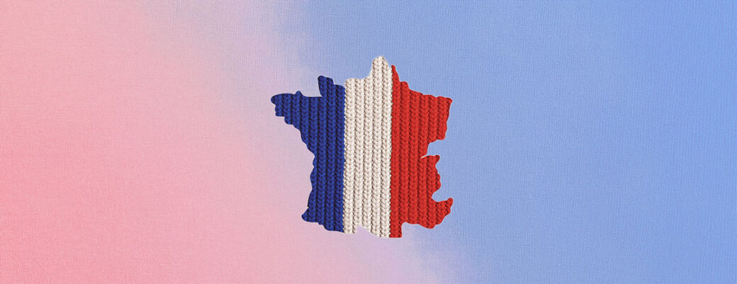 Image of France with textile detail