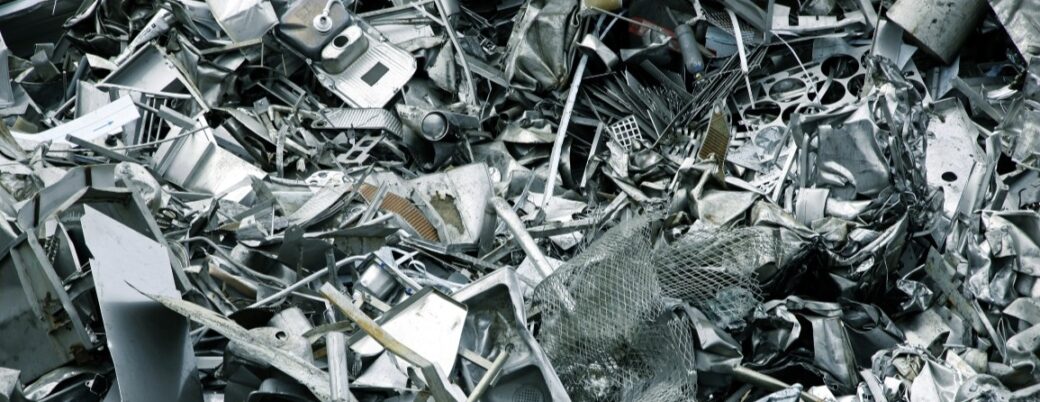 Pile of scrap metal recycling.